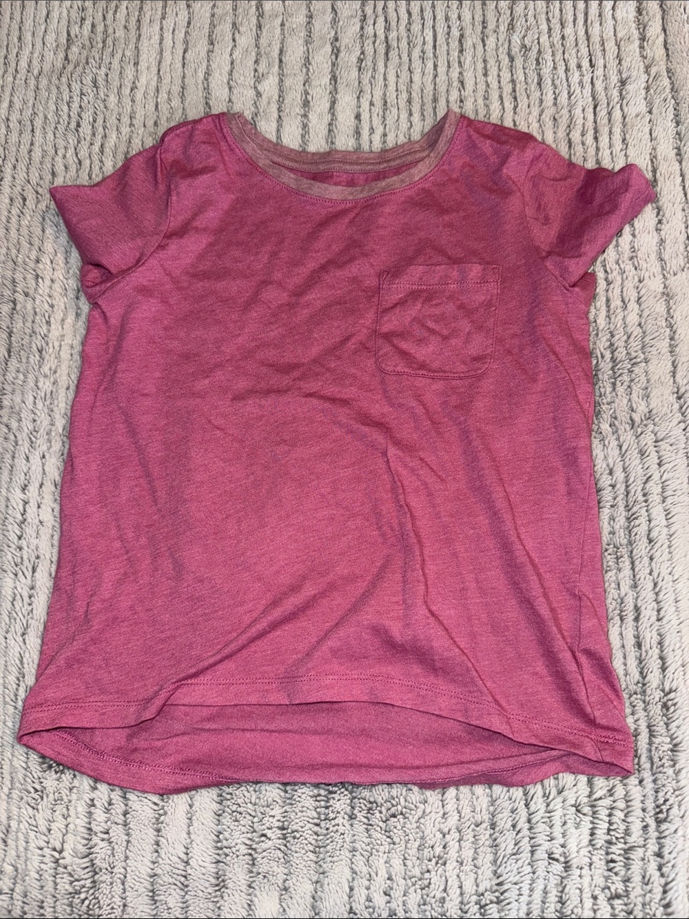 Old Navy Heathered Magenta Pocket Tee